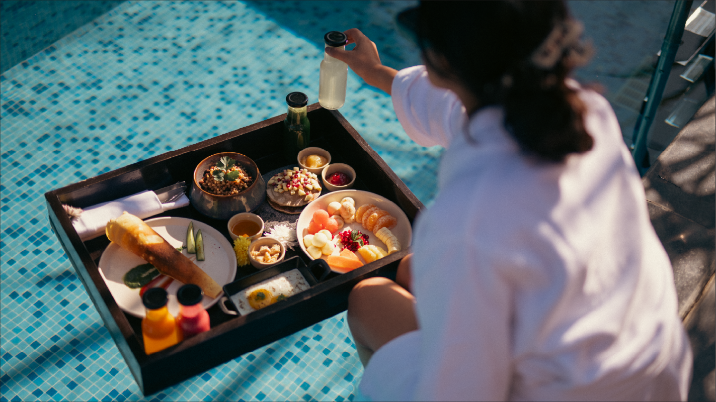 Floating Breakfast in Villa Pool