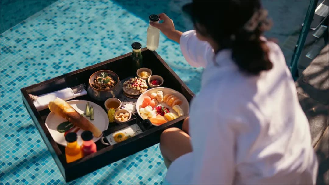 Floating Breakfast in Villa Pool